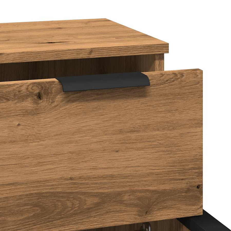 Dressoir 30x30x70 cm bewerkt hout artisanaal eikenkleur
