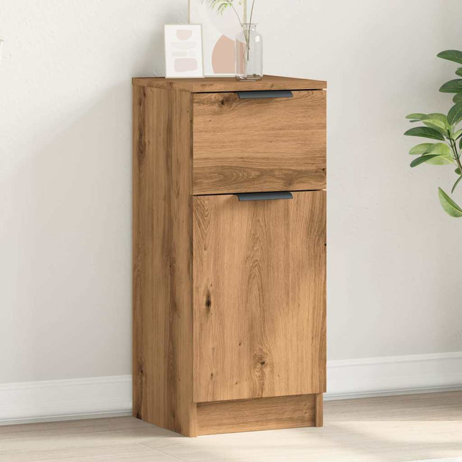 Dressoir 30x30x70 cm bewerkt hout artisanaal eikenkleur