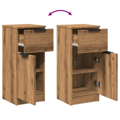 Dressoirs 2 st 30x30x70 cm bewerkt hout artisanaal eikenkleur