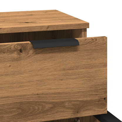 Dressoirs 2 st 30x30x70 cm bewerkt hout artisanaal eikenkleur