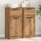 Sideboards 2 pcs 30x30x70 cm treated wood artisanal oak color