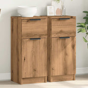 Sideboards 2 pcs 30x30x70 cm treated wood artisanal oak color