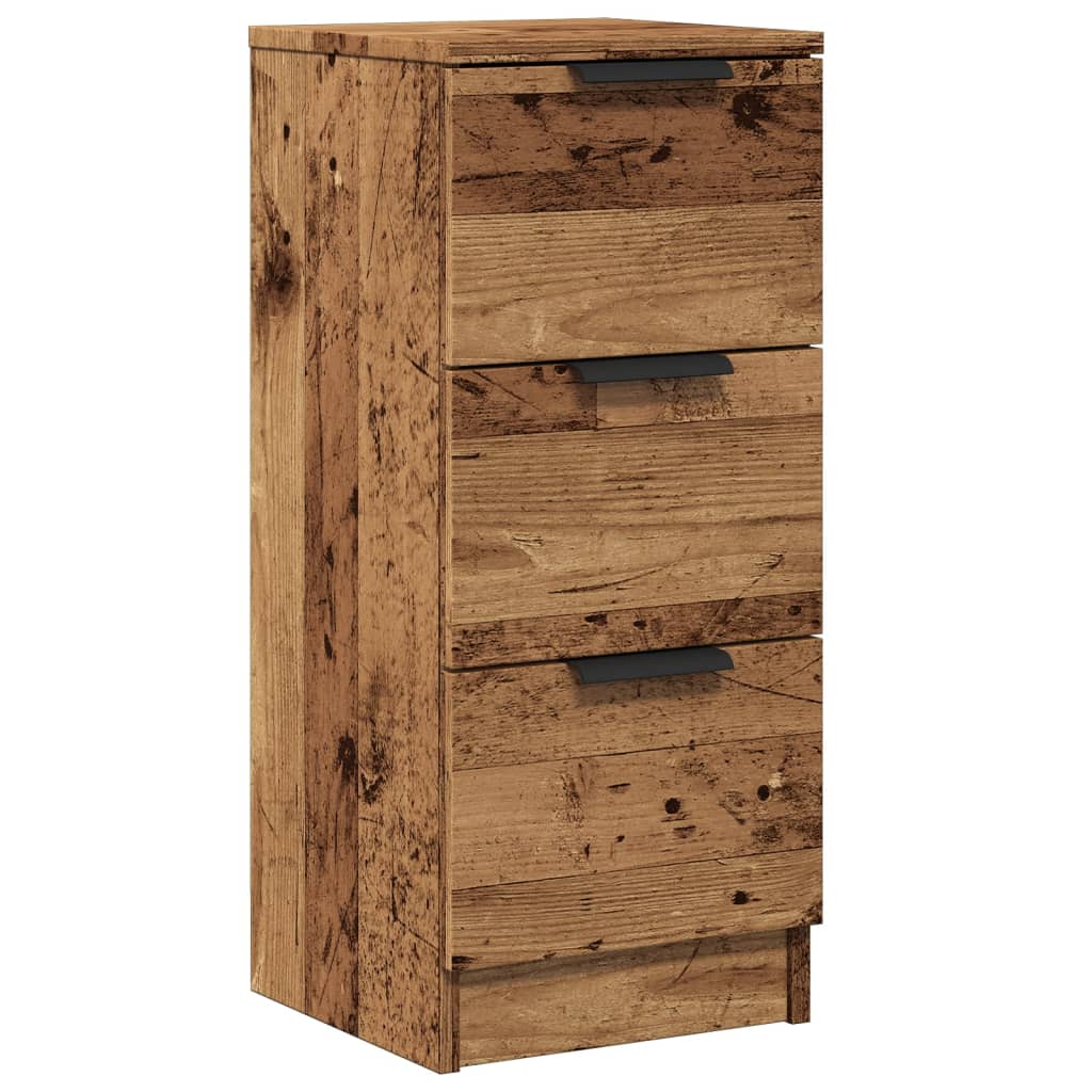 Dressoir 30x30x70 cm bewerkt hout oud houtkleurig