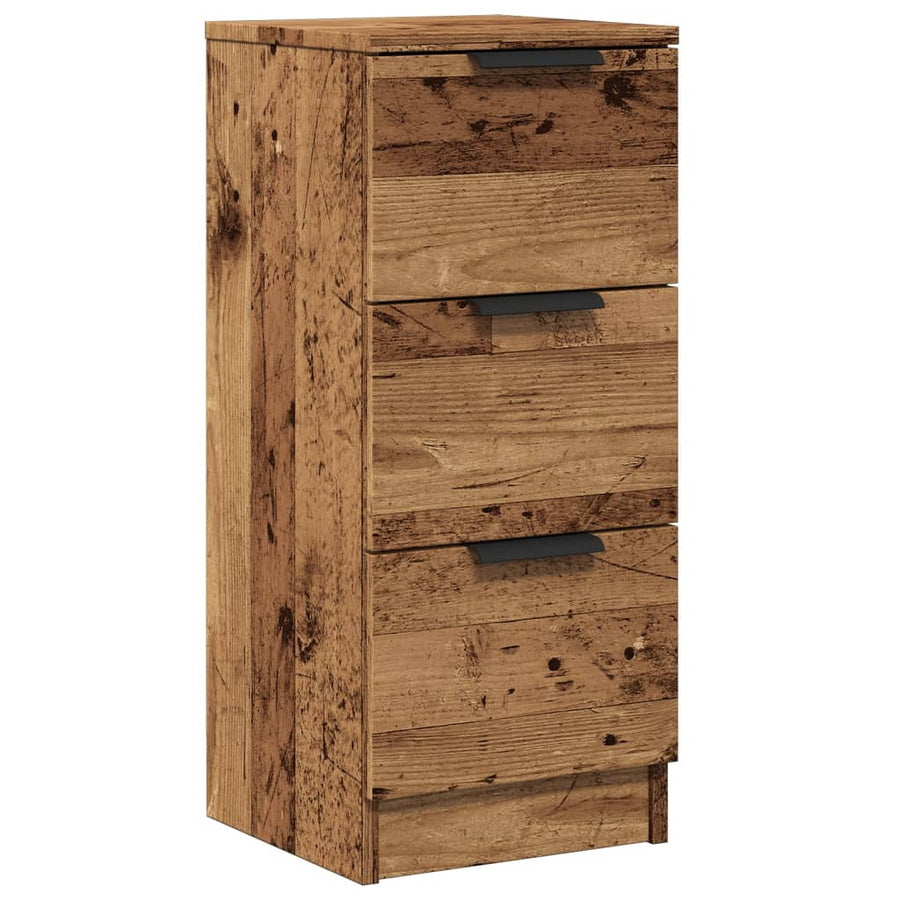 Dressoir 30x30x70 cm bewerkt hout oud houtkleurig