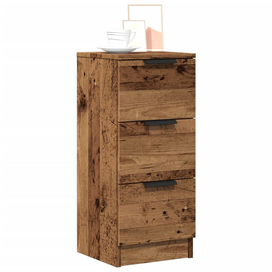 Dressoir 30x30x70 cm bewerkt hout oud houtkleurig