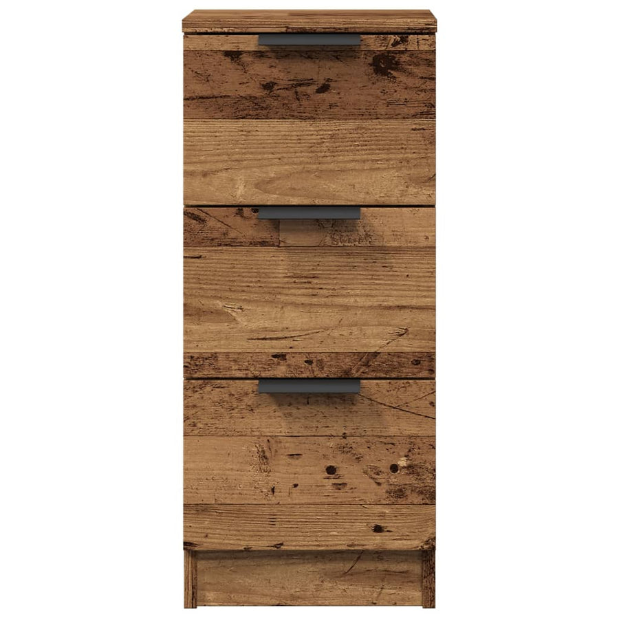 Dressoir 30x30x70 cm bewerkt hout oud houtkleurig