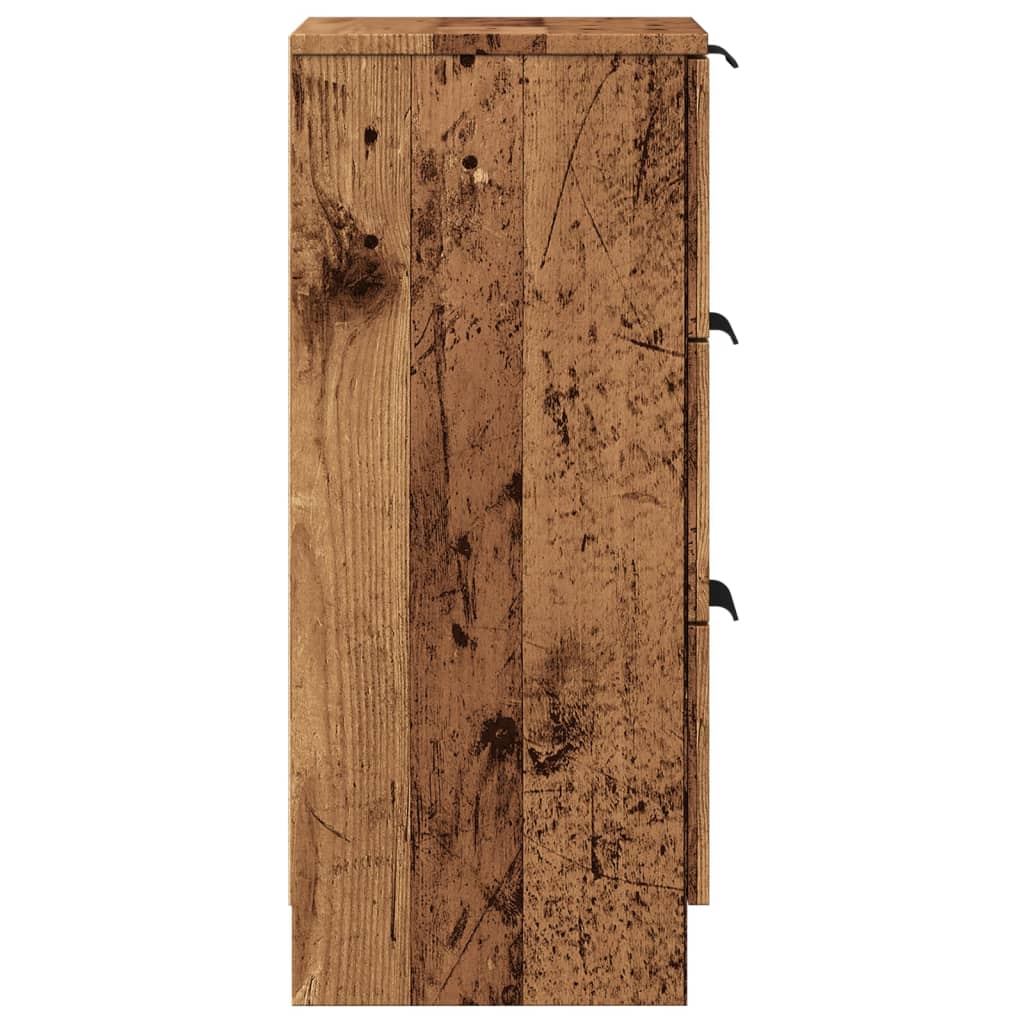 Dressoir 30x30x70 cm bewerkt hout oud houtkleurig