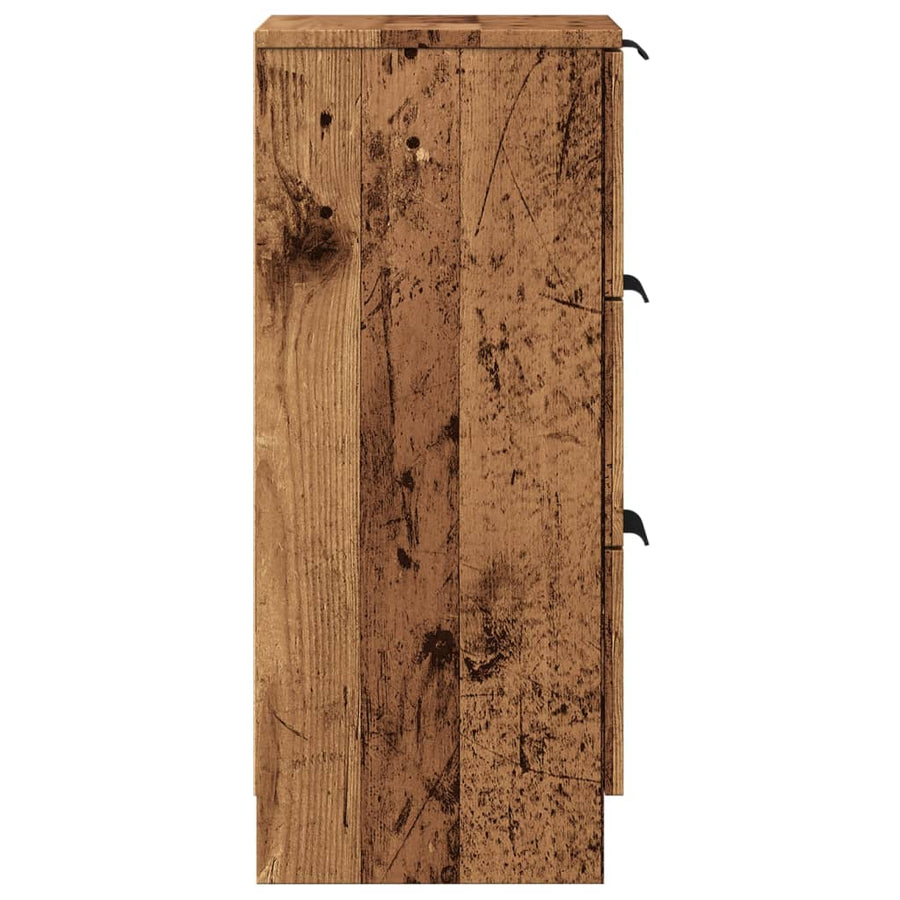 Dressoir 30x30x70 cm bewerkt hout oud houtkleurig