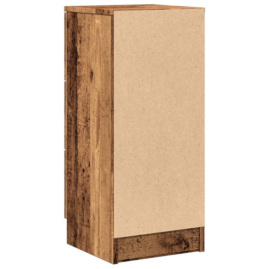 Dressoir 30x30x70 cm bewerkt hout oud houtkleurig