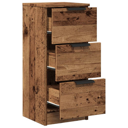 Dressoir 30x30x70 cm bewerkt hout oud houtkleurig