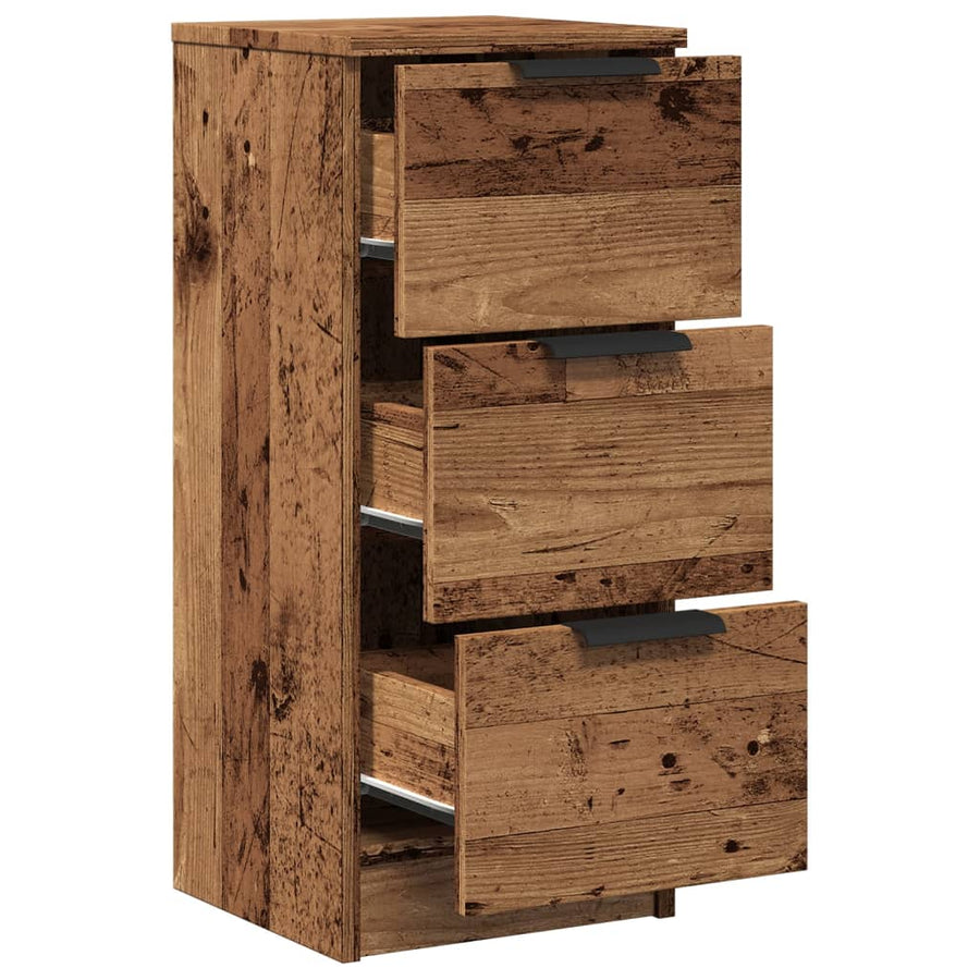 Dressoir 30x30x70 cm bewerkt hout oud houtkleurig