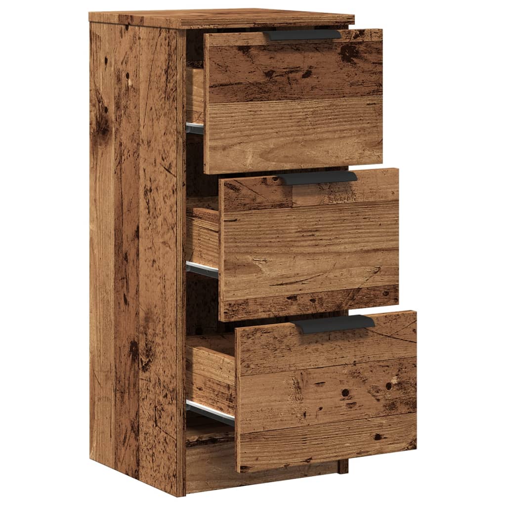 Dressoirs 2 st 30x30x70 cm bewerkt hout oud houtkleurig