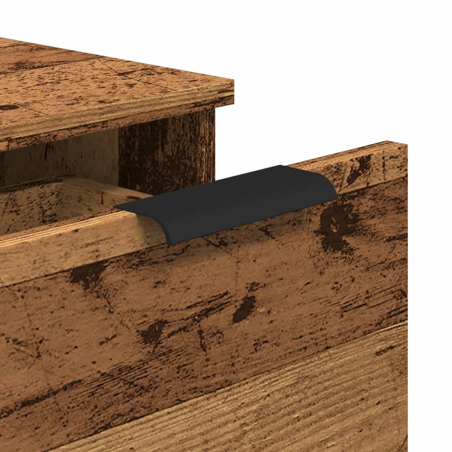 Dressoirs 2 st 30x30x70 cm bewerkt hout oud houtkleurig