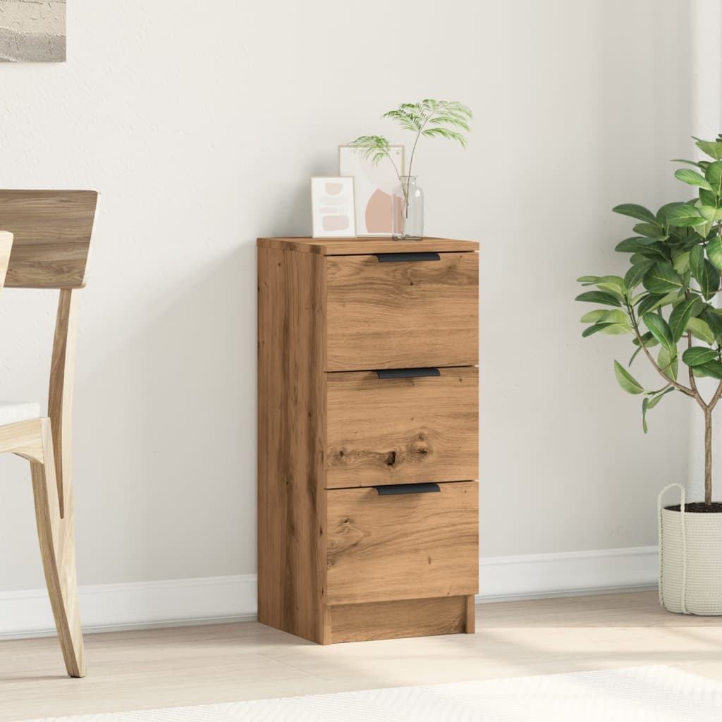 Dressoir 30x30x70 cm bewerkt hout artisanaal eikenkleur