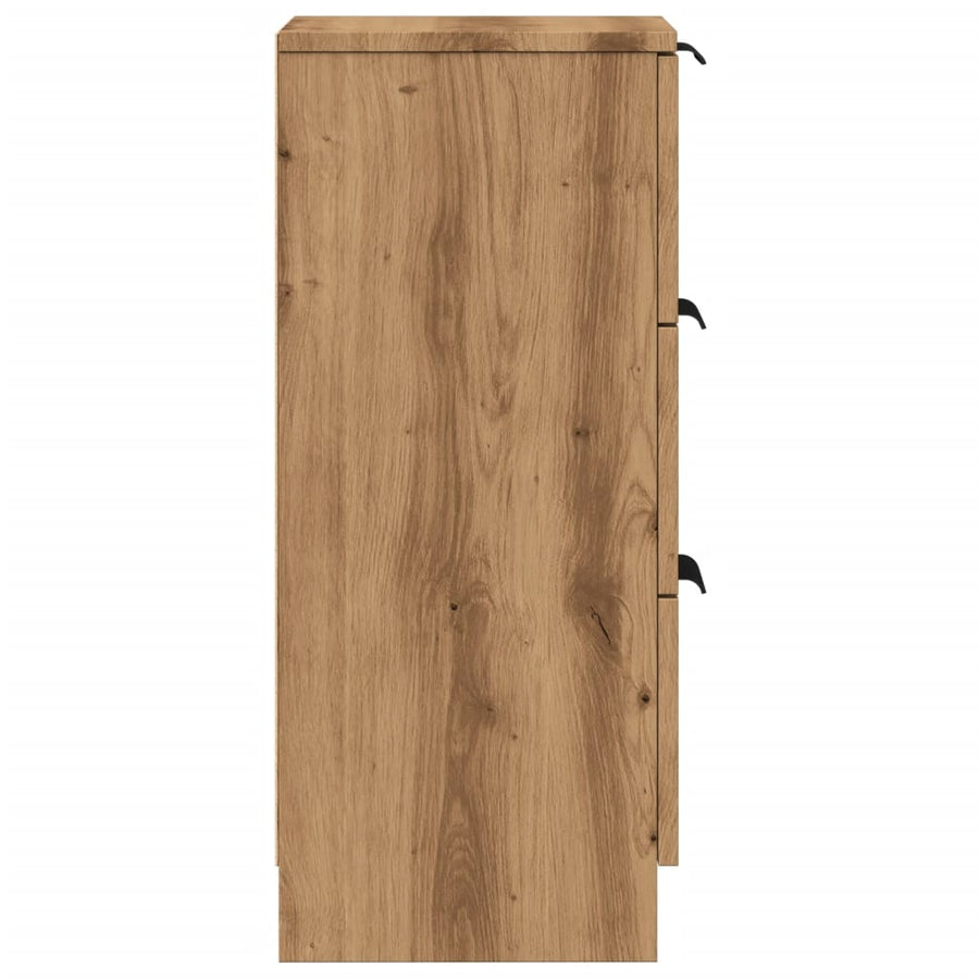 Dressoir 30x30x70 cm bewerkt hout artisanaal eikenkleur