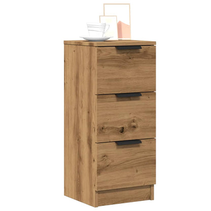 Dressoirs 2 st 30x30x70 cm bewerkt hout artisanaal eikenkleur
