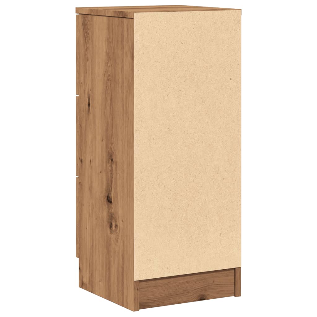 Dressoirs 2 st 30x30x70 cm bewerkt hout artisanaal eikenkleur