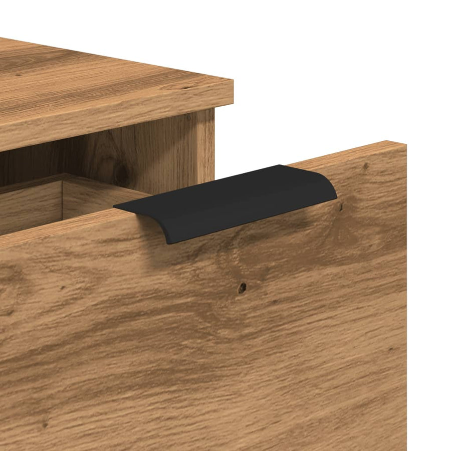 Dressoirs 2 st 30x30x70 cm bewerkt hout artisanaal eikenkleur