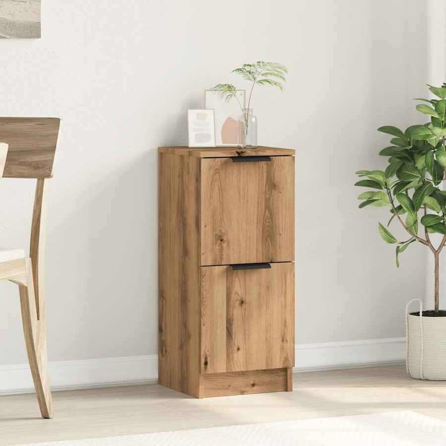 Dressoir 30x30x70 cm bewerkt hout artisanaal eikenkleur