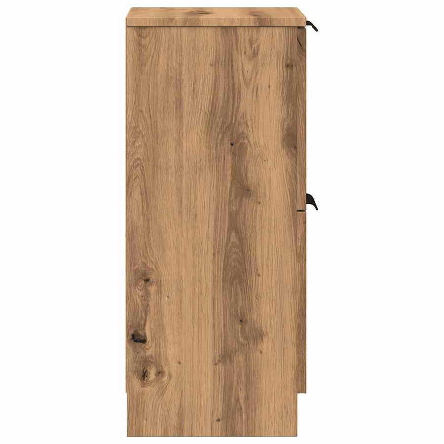 Dressoir 30x30x70 cm bewerkt hout artisanaal eikenkleur