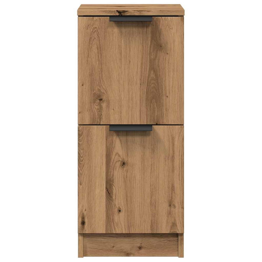 Dressoirs 2 st 30x30x70 cm bewerkt hout artisanaal eikenkleur