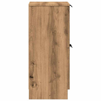 Dressoirs 2 st 30x30x70 cm bewerkt hout artisanaal eikenkleur