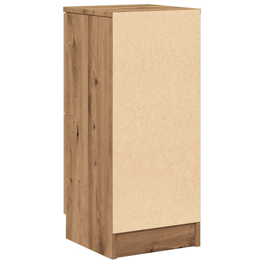 Dressoirs 2 st 30x30x70 cm bewerkt hout artisanaal eikenkleur