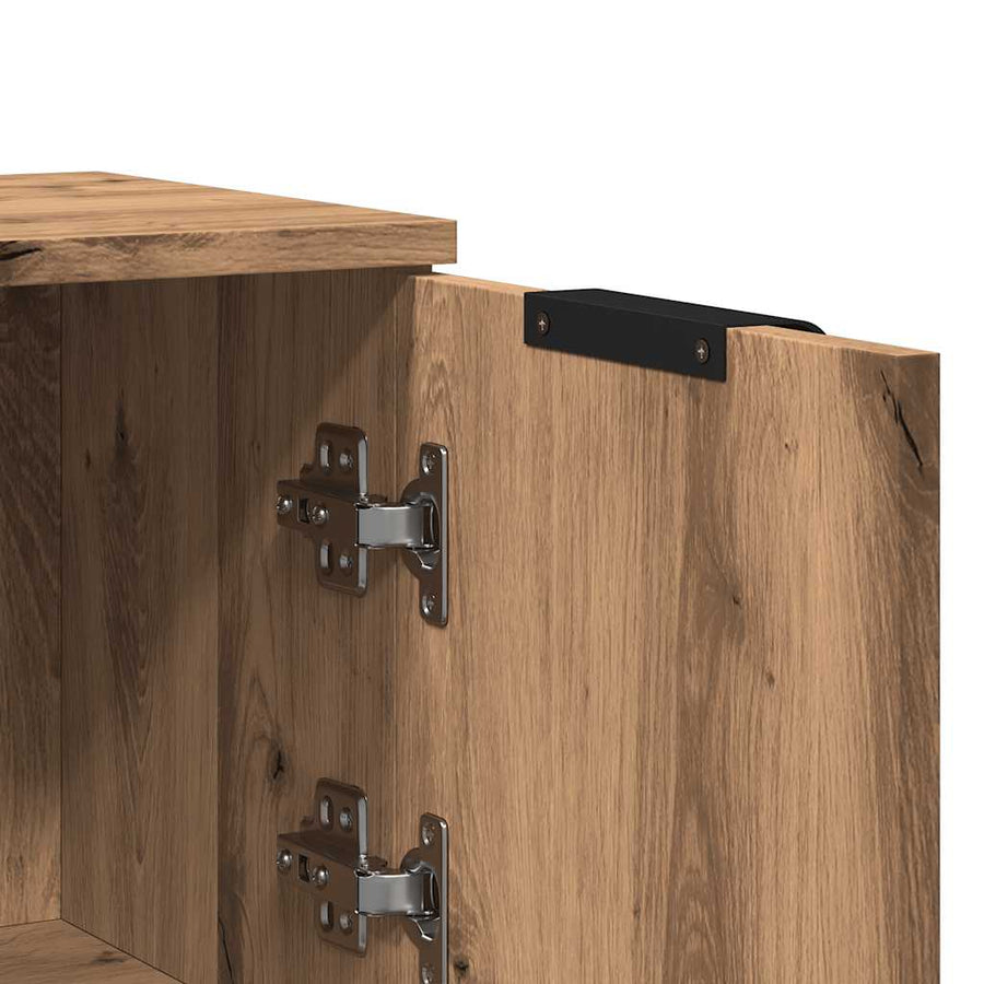 Dressoirs 2 st 30x30x70 cm bewerkt hout artisanaal eikenkleur