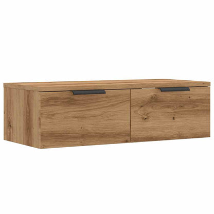 Wandkast 68x30x20 cm bewerkt hout oud houtkleurig