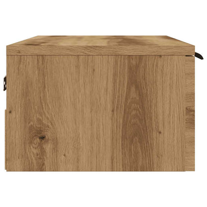 Wandkast 68x30x20 cm bewerkt hout oud houtkleurig
