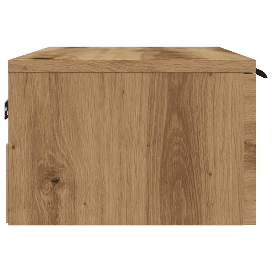 Wandkast 68x30x20 cm bewerkt hout oud houtkleurig