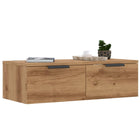 Wandkast 68x30x20 cm bewerkt hout oud houtkleurig