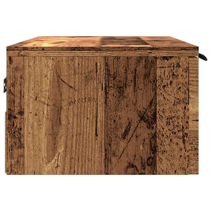 Wandkast 68x30x20 cm bewerkt hout artisanaal eikenkleurig