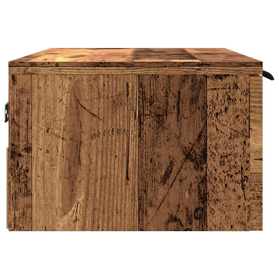 Wandkast 68x30x20 cm bewerkt hout artisanaal eikenkleurig