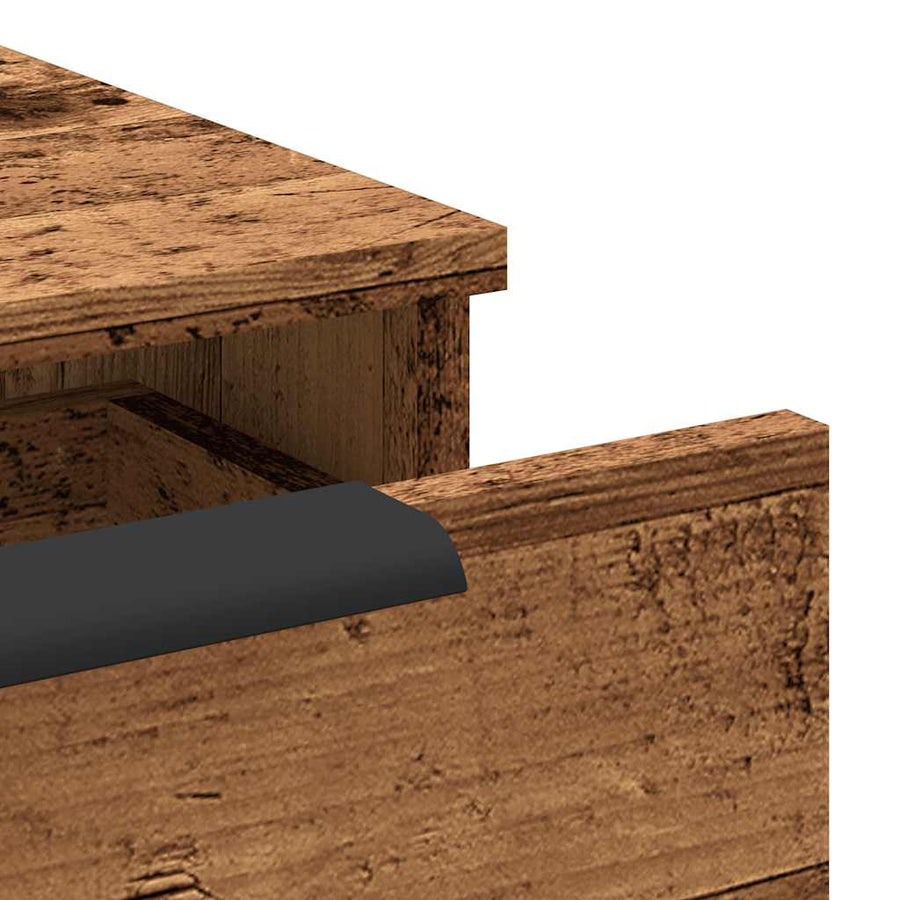 Wandkast 68x30x20 cm bewerkt hout artisanaal eikenkleurig