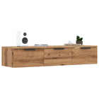 Wandkast 102x30x20 cm bewerkt hout eikenkleur