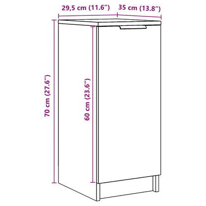 Schoenenkast 30x35x70 cm bewerkt hout oud houtkleurig