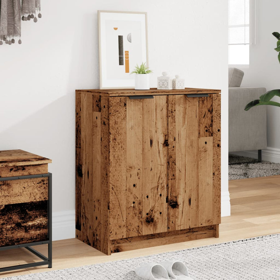 Schoenenkast 59x35x70 cm bewerkt hout oud houtkleurig