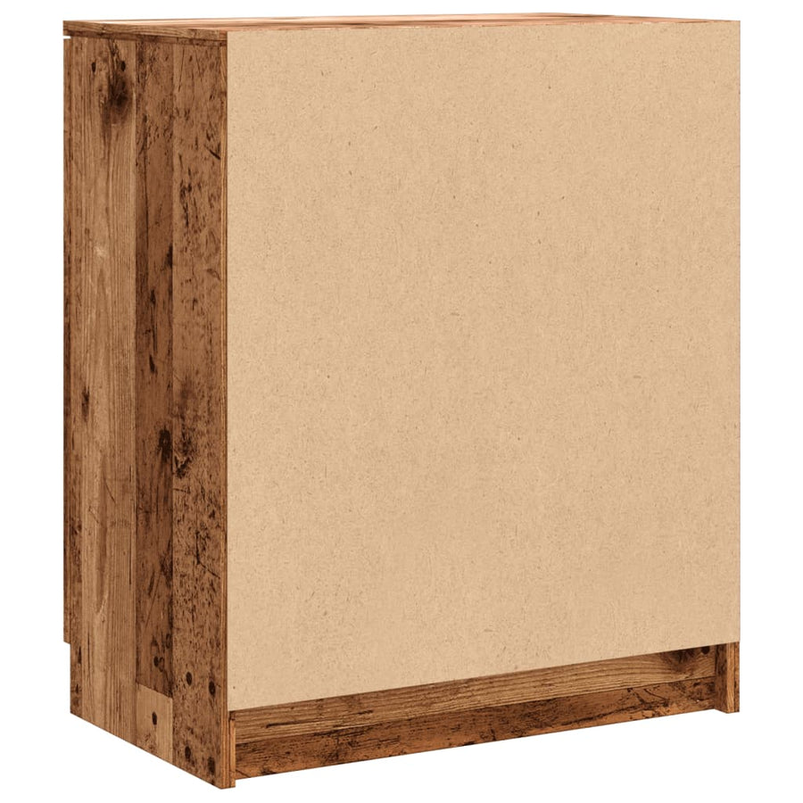 Schoenenkast 59x35x70 cm bewerkt hout oud houtkleurig