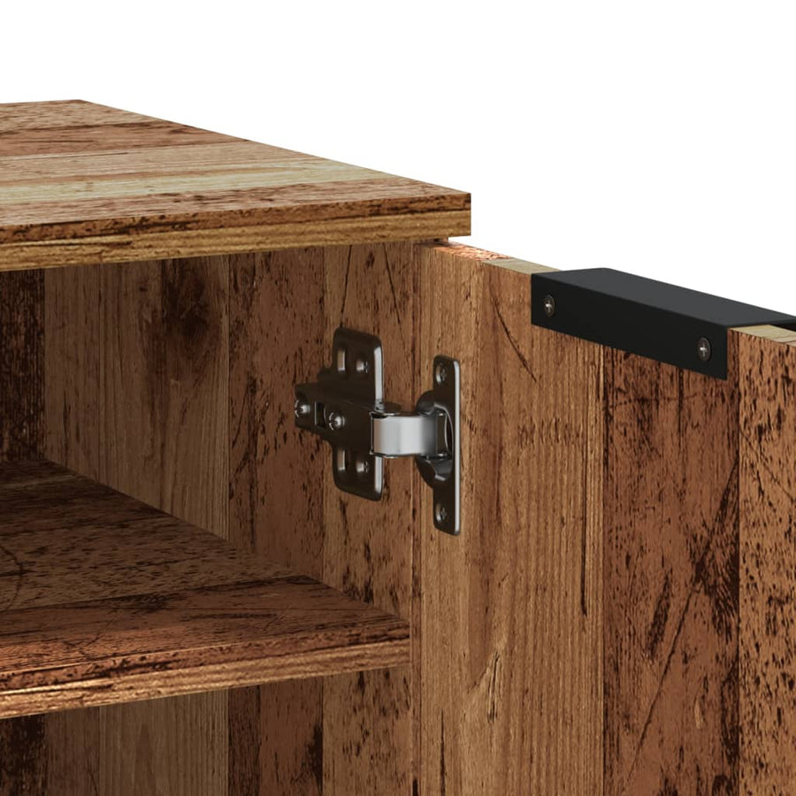 Schoenenkast 59x35x70 cm bewerkt hout oud houtkleurig
