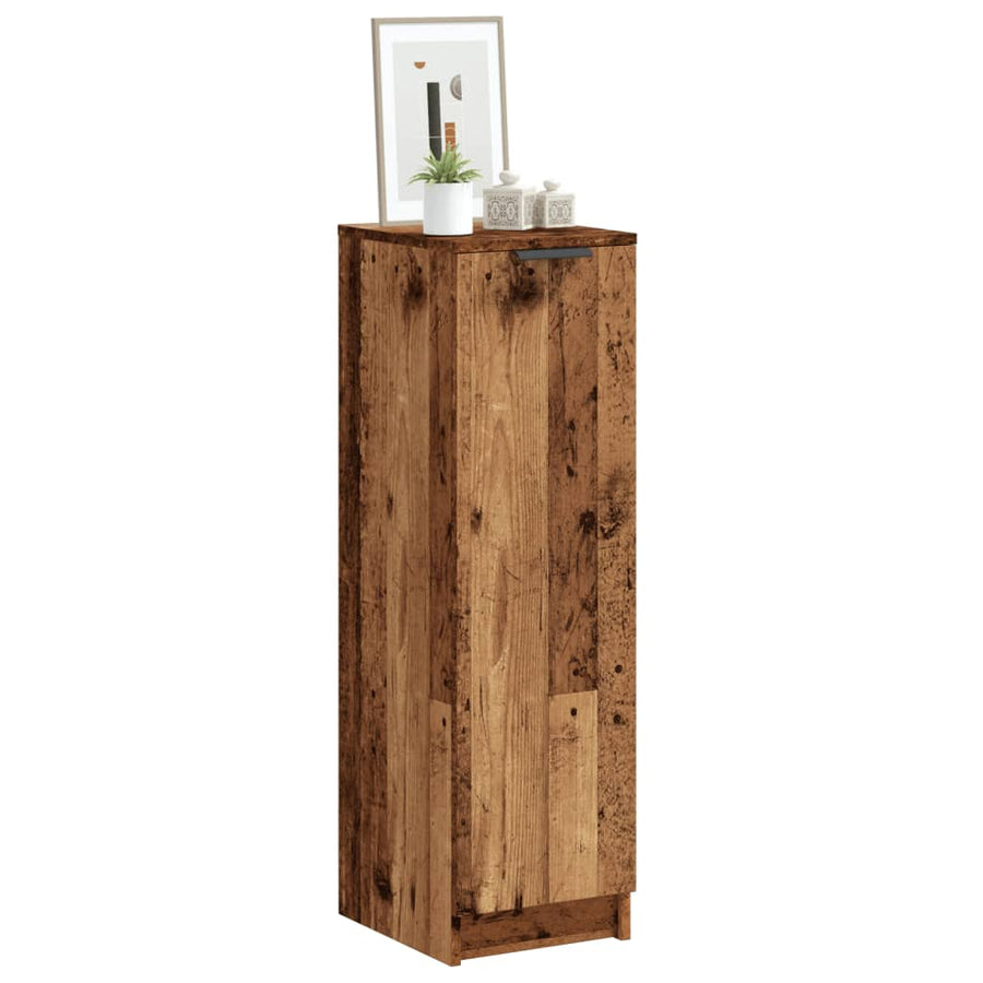 Schoenenkast 29,5x35x100,5 cm bewerkt hout oud houtkleurig