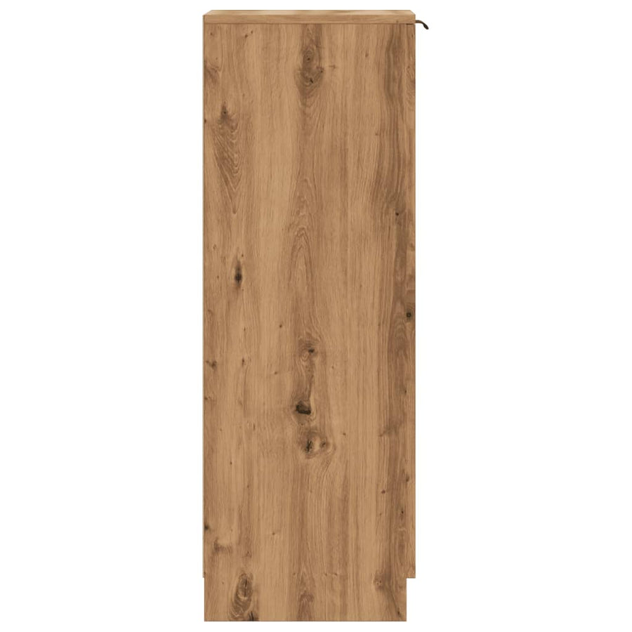 Schoenenkast 29,5x35x100,5 cm bewerkt hout artisanaal eiken