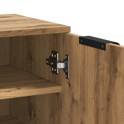 Schoenenkast 29,5x35x100,5 cm bewerkt hout artisanaal eiken
