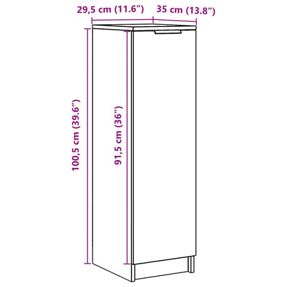 Schoenenkast 29,5x35x100,5 cm bewerkt hout artisanaal eiken