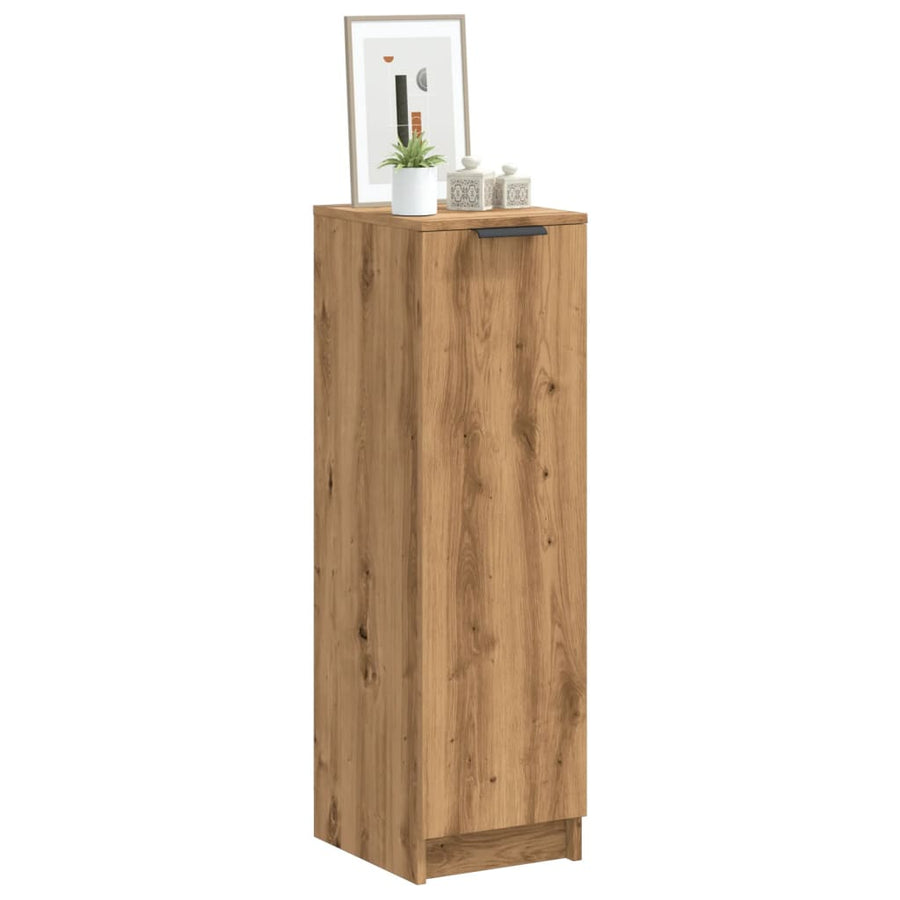 Schoenenkast 29,5x35x100,5 cm bewerkt hout artisanaal eiken