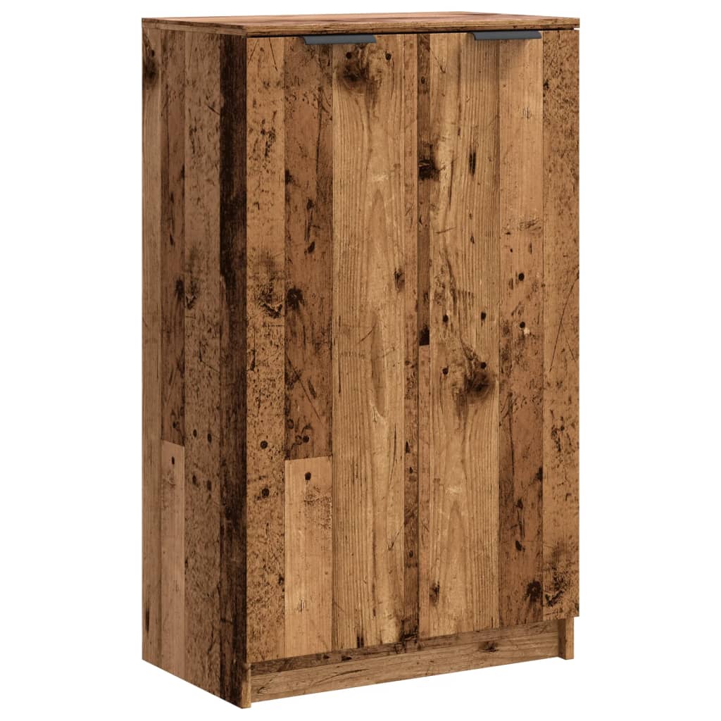 Schoenenkast 59x35x100,5 cm bewerkt hout oud houtkleurig