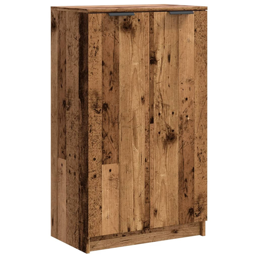 Schoenenkast 59x35x100,5 cm bewerkt hout oud houtkleurig