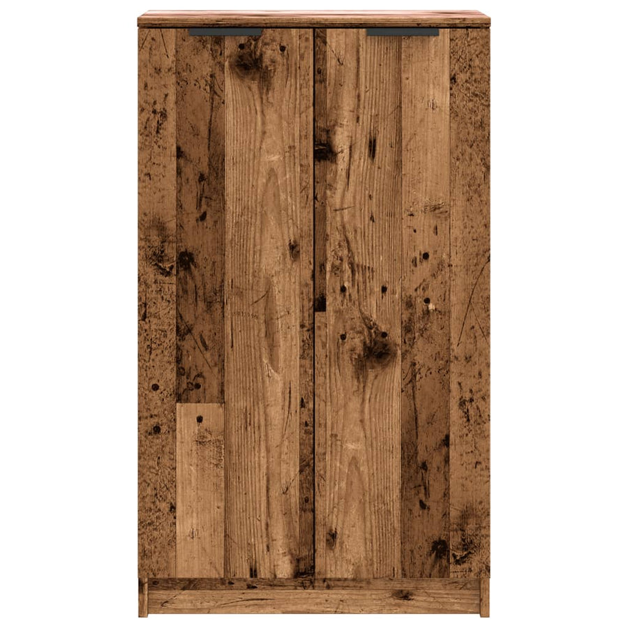 Schoenenkast 59x35x100,5 cm bewerkt hout oud houtkleurig