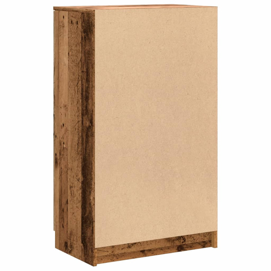 Schoenenkast 59x35x100,5 cm bewerkt hout oud houtkleurig