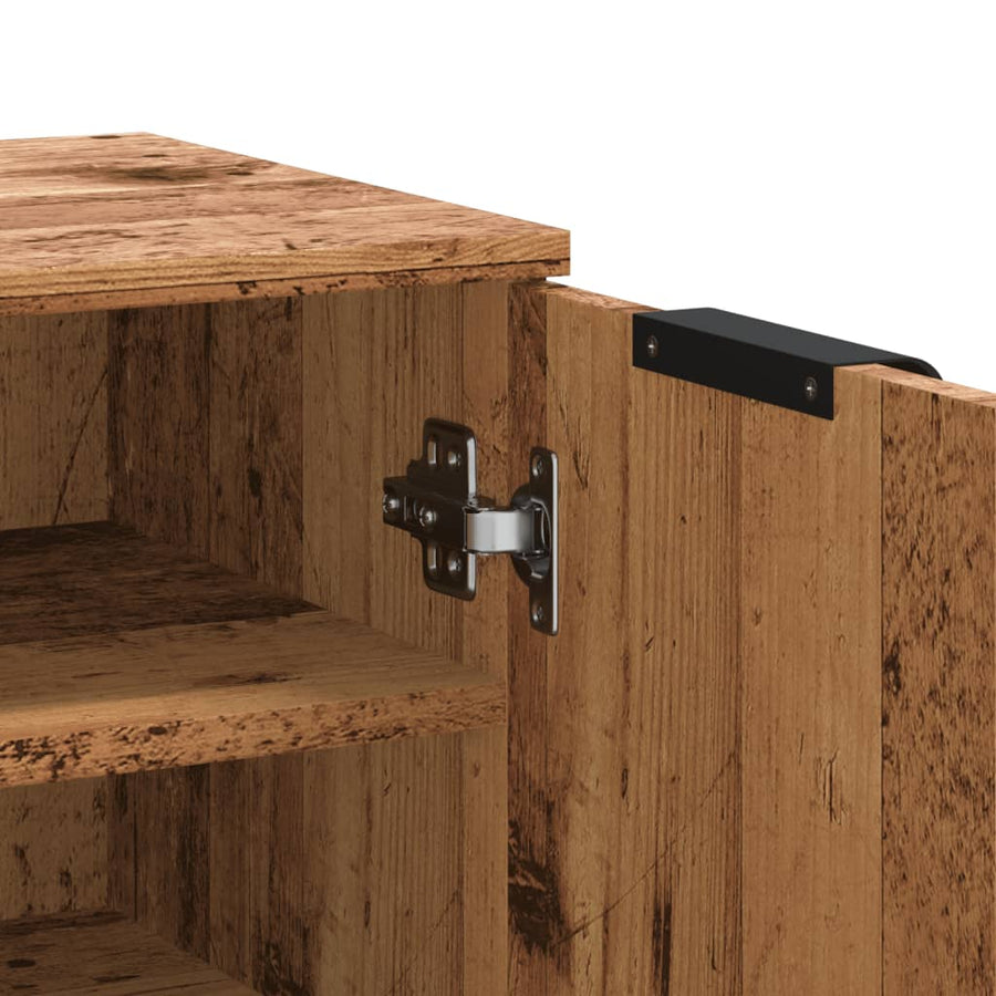 Schoenenkast 59x35x100,5 cm bewerkt hout oud houtkleurig